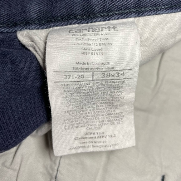 Carhartt FR Flame Resistant Cat 2 Work Pants Mens 38x34 Navy Blue - Picture 5 of 11